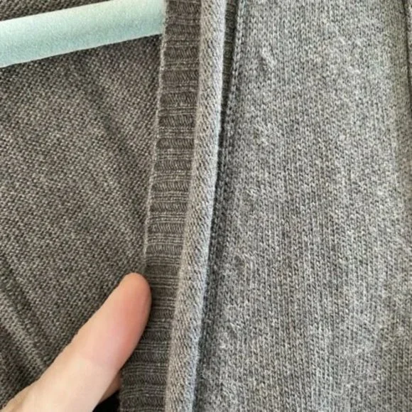 Banana Republic Wool Cashmere Blend Cardigan Pockets Grey Longline academia - Picture 4 of 10